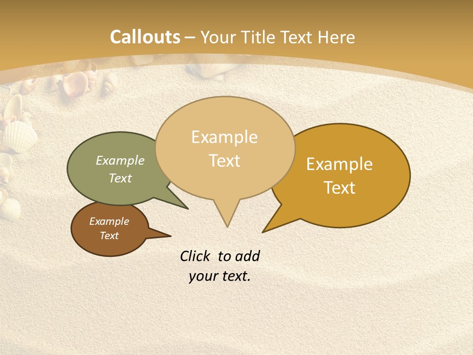 Sea Shells On Sand PowerPoint Template