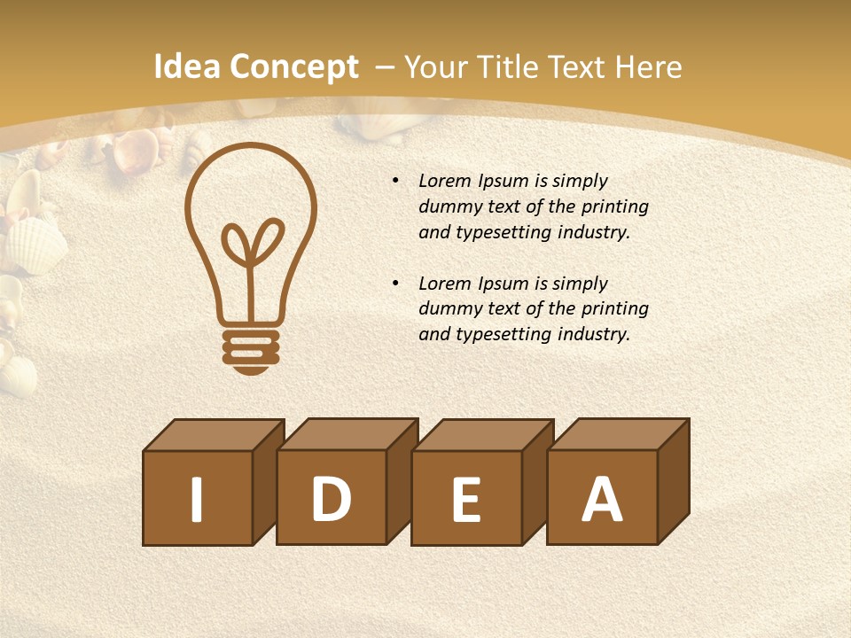 Sea Shells On Sand PowerPoint Template