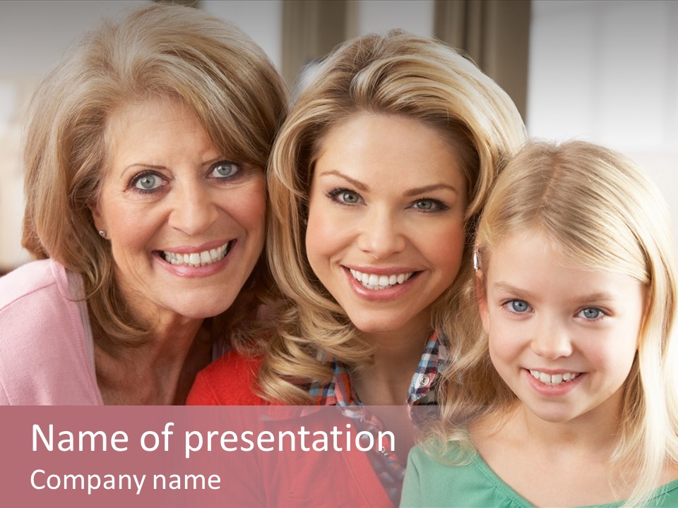 Grandmother Mother And Daughter PowerPoint Template