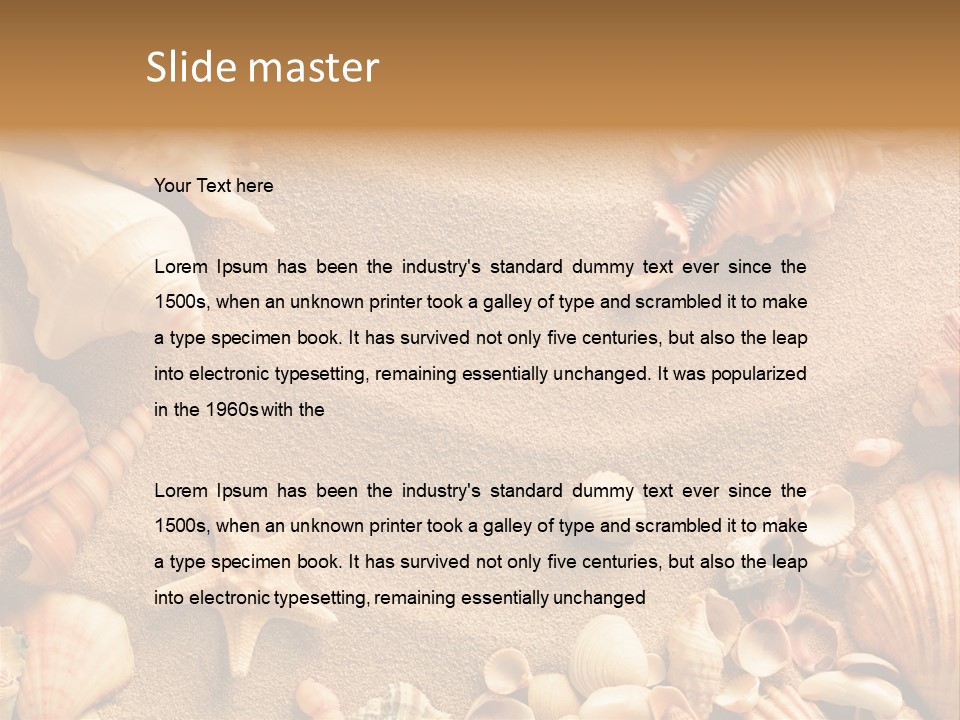 Seashells On Sand PowerPoint Template