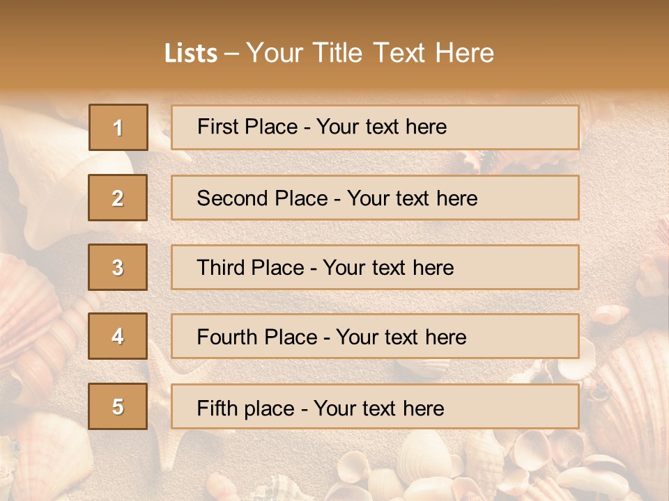 Seashells On Sand PowerPoint Template