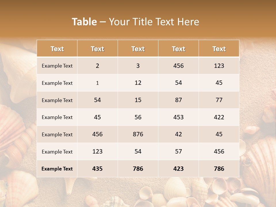 Seashells On Sand PowerPoint Template