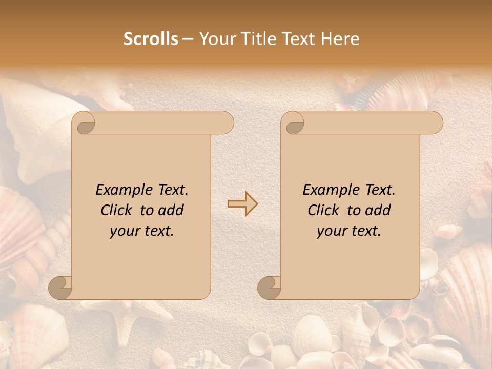 Seashells On Sand PowerPoint Template