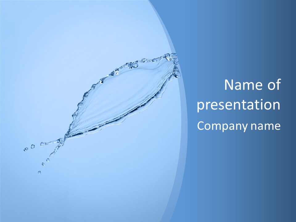 Wet Splashes Abstract PowerPoint Template