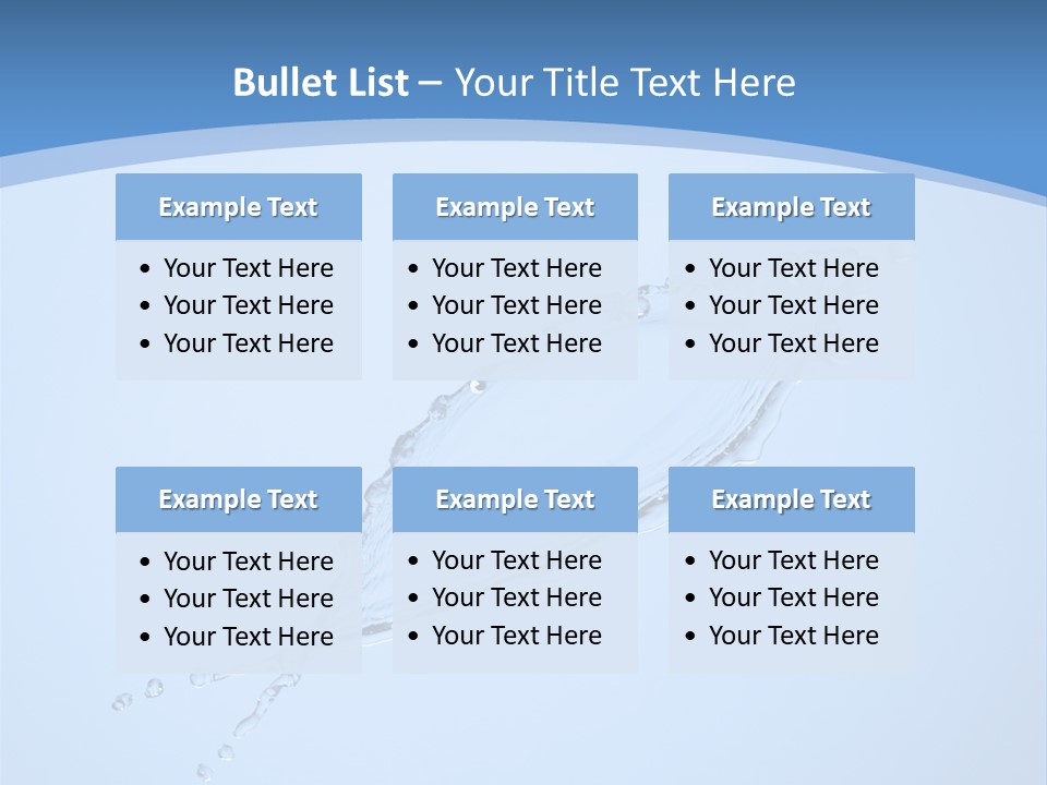 Wet Splashes Abstract PowerPoint Template