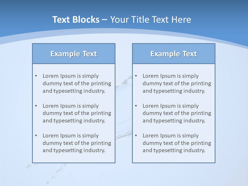 Wet Splashes Abstract PowerPoint Template