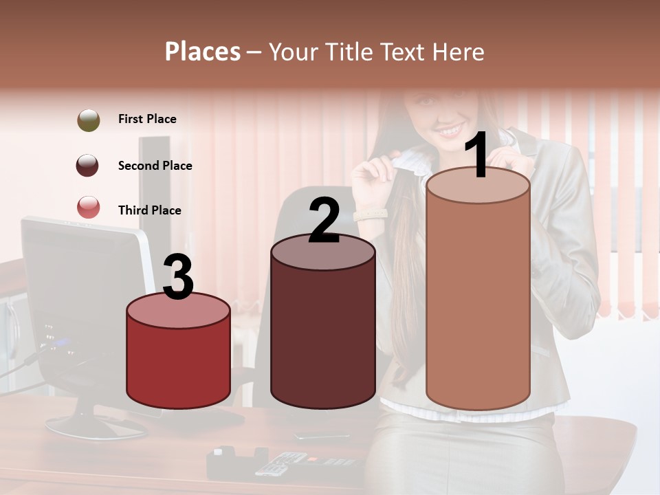 Friendly Information Girl PowerPoint Template