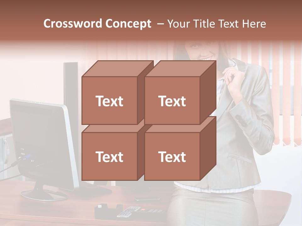 Friendly Information Girl PowerPoint Template