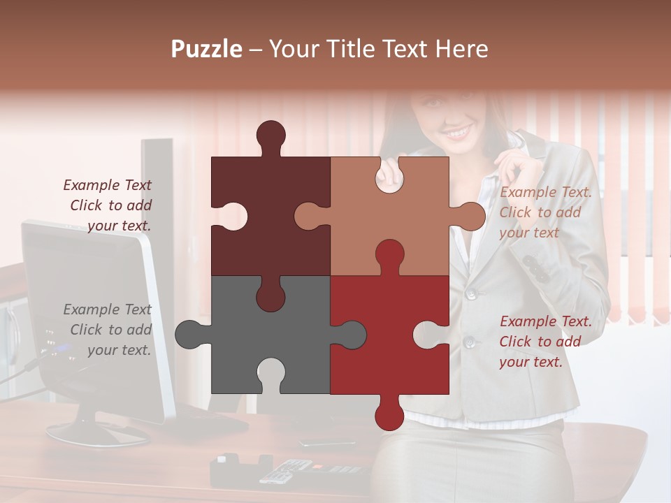 Friendly Information Girl PowerPoint Template