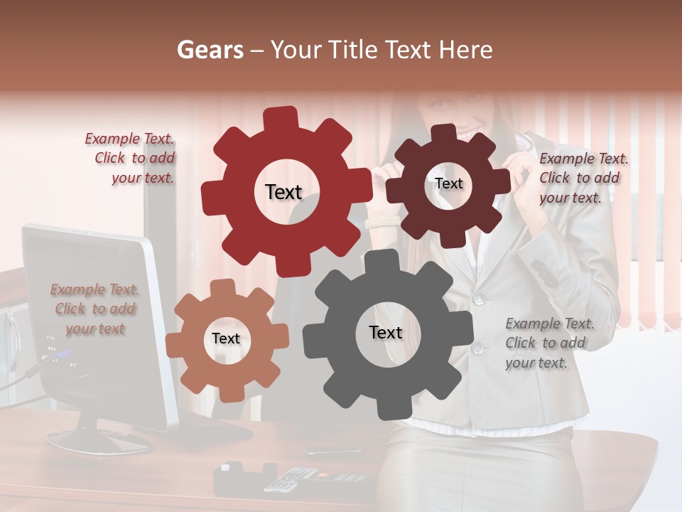 Friendly Information Girl PowerPoint Template