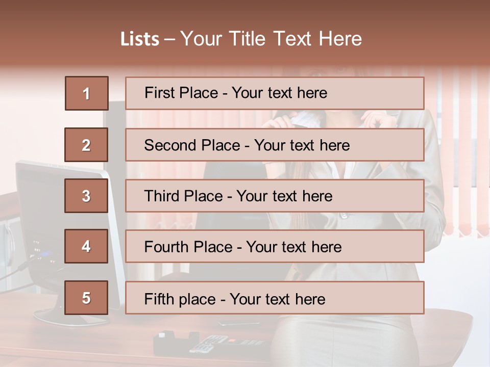Friendly Information Girl PowerPoint Template