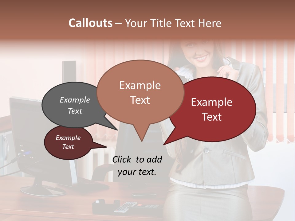 Friendly Information Girl PowerPoint Template