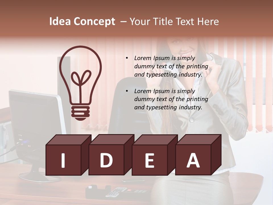 Friendly Information Girl PowerPoint Template