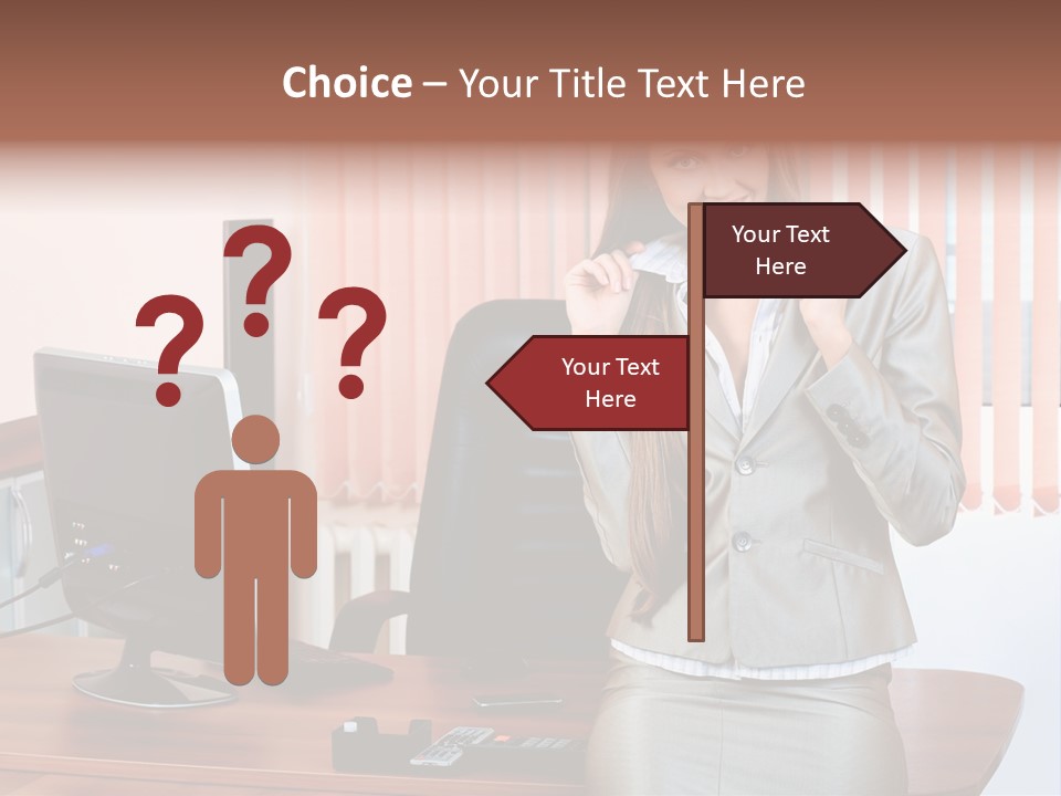 Friendly Information Girl PowerPoint Template