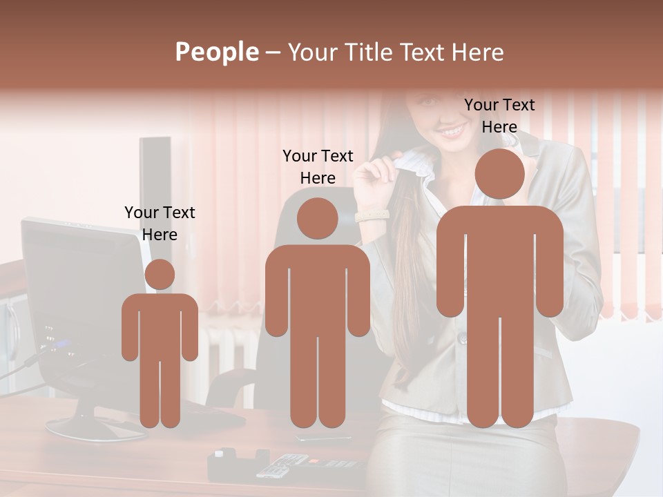 Friendly Information Girl PowerPoint Template