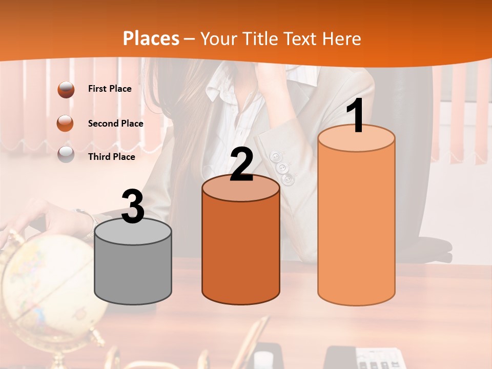 Businesswoman Communication Beautiful PowerPoint Template