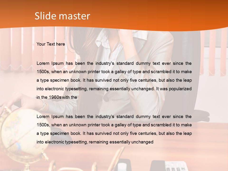 Businesswoman Communication Beautiful PowerPoint Template