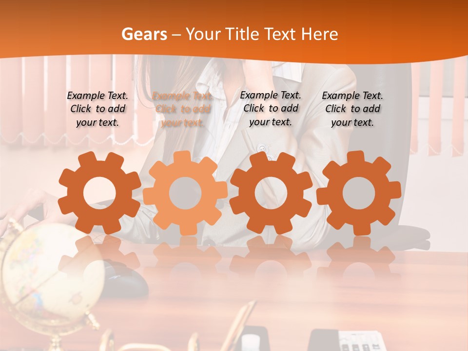 Businesswoman Communication Beautiful PowerPoint Template