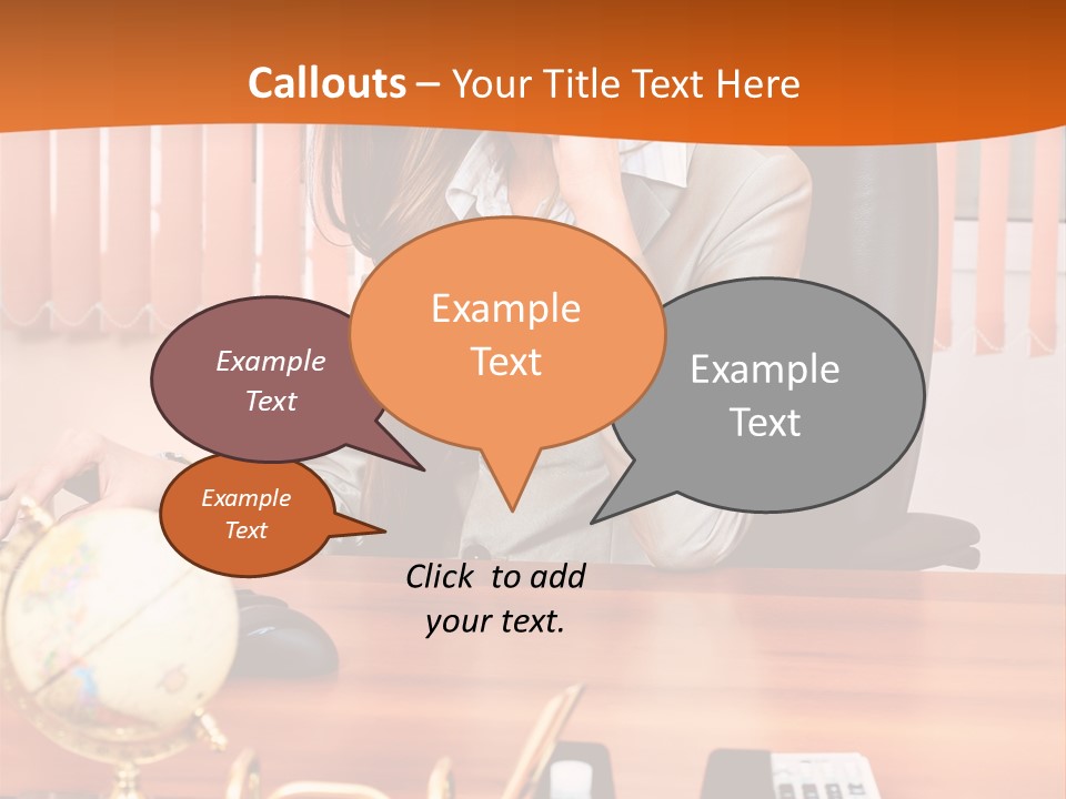 Businesswoman Communication Beautiful PowerPoint Template