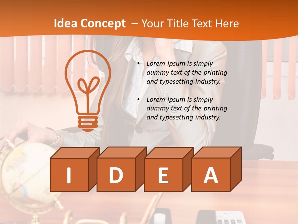 Businesswoman Communication Beautiful PowerPoint Template