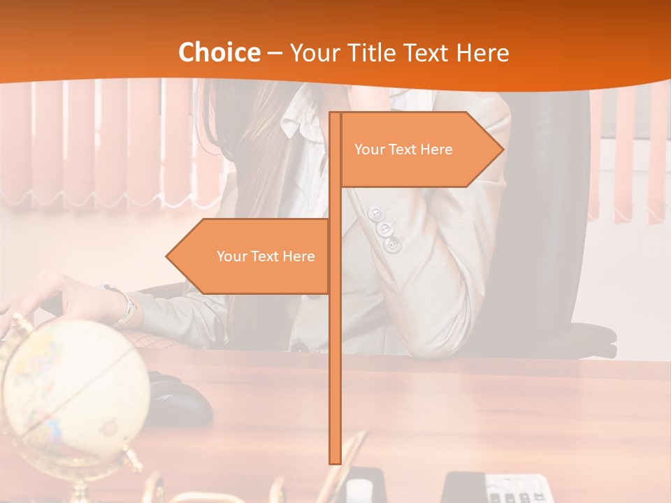 Businesswoman Communication Beautiful PowerPoint Template