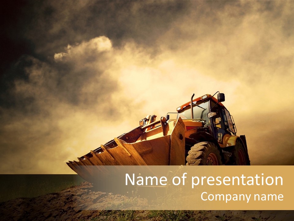 Yellow Tractor PowerPoint Template