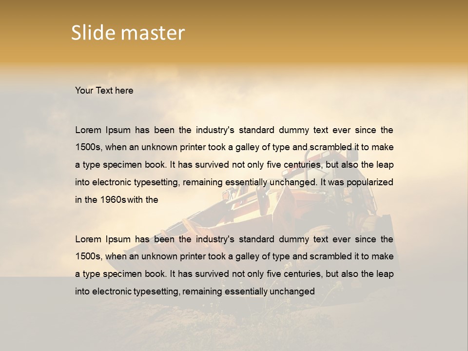 Yellow Tractor PowerPoint Template