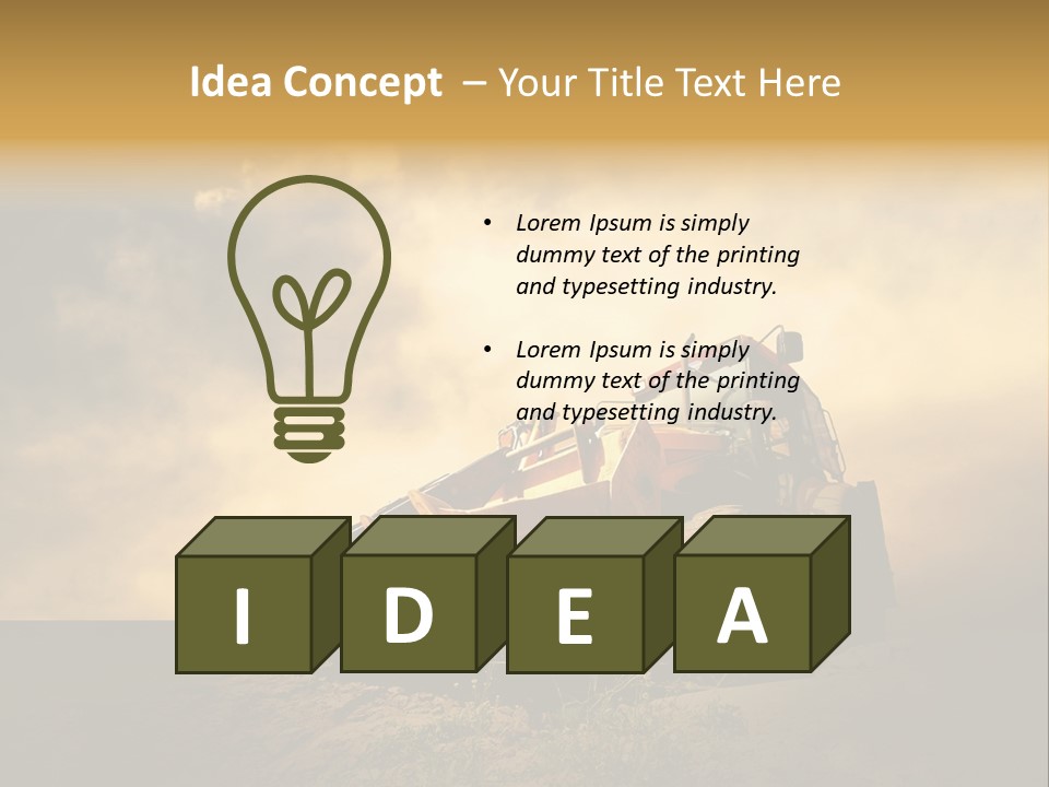 Yellow Tractor PowerPoint Template