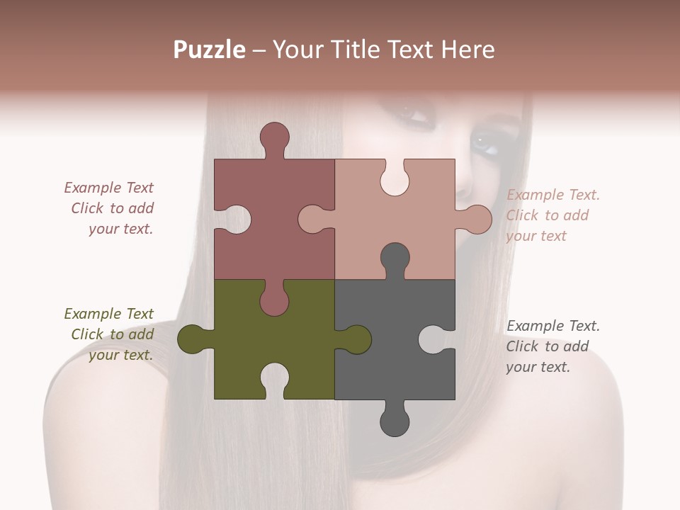 Girls With Long Straight Hair PowerPoint Template