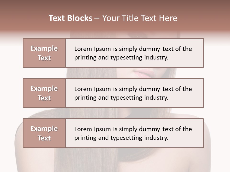 Girls With Long Straight Hair PowerPoint Template