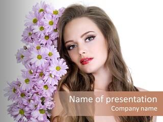 Beautiful Woman Hair PowerPoint Template