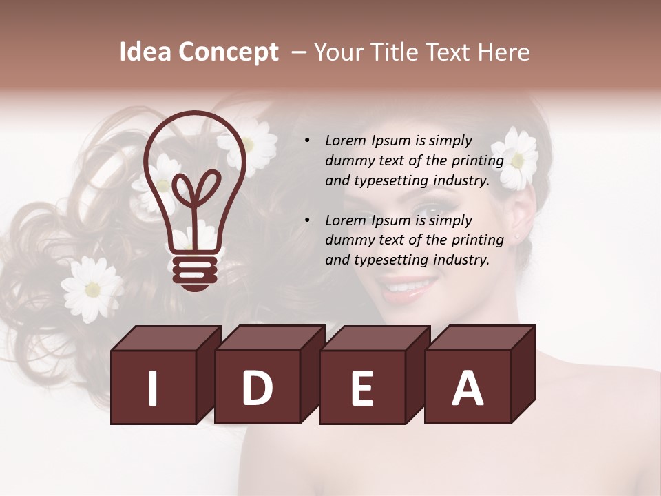 Flowers In Hair PowerPoint Template