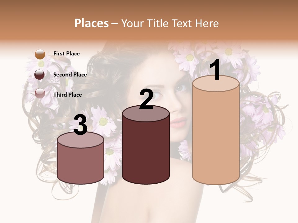 Flowers In Long Hair PowerPoint Template