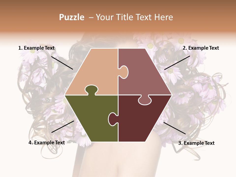 Flowers In Long Hair PowerPoint Template