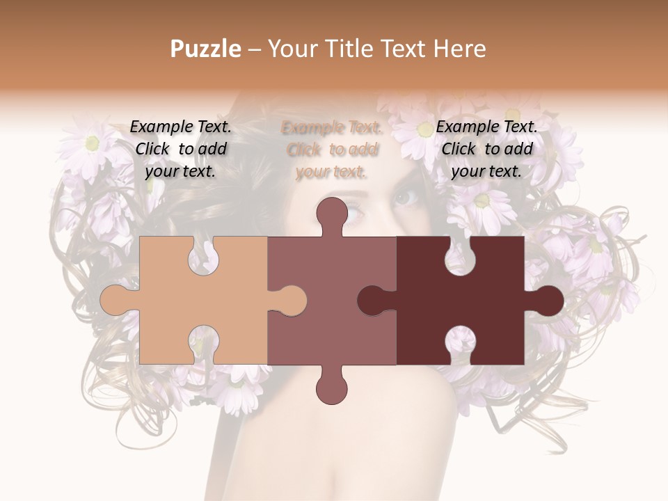 Flowers In Long Hair PowerPoint Template