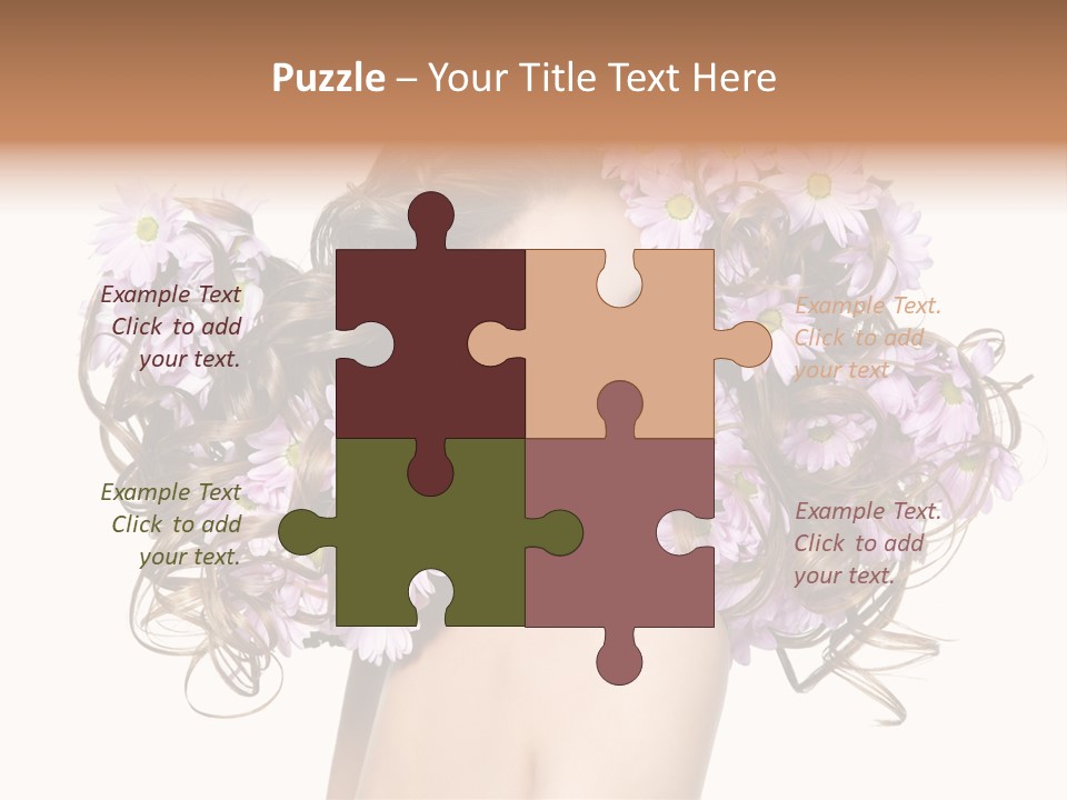 Flowers In Long Hair PowerPoint Template