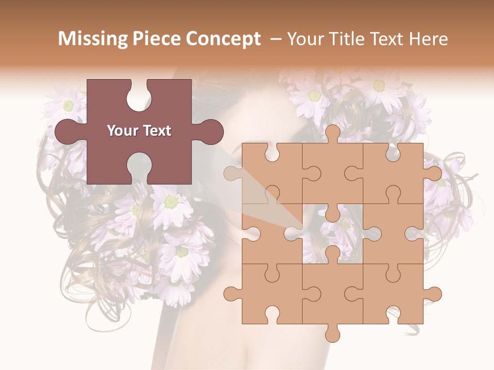 Flowers In Long Hair PowerPoint Template