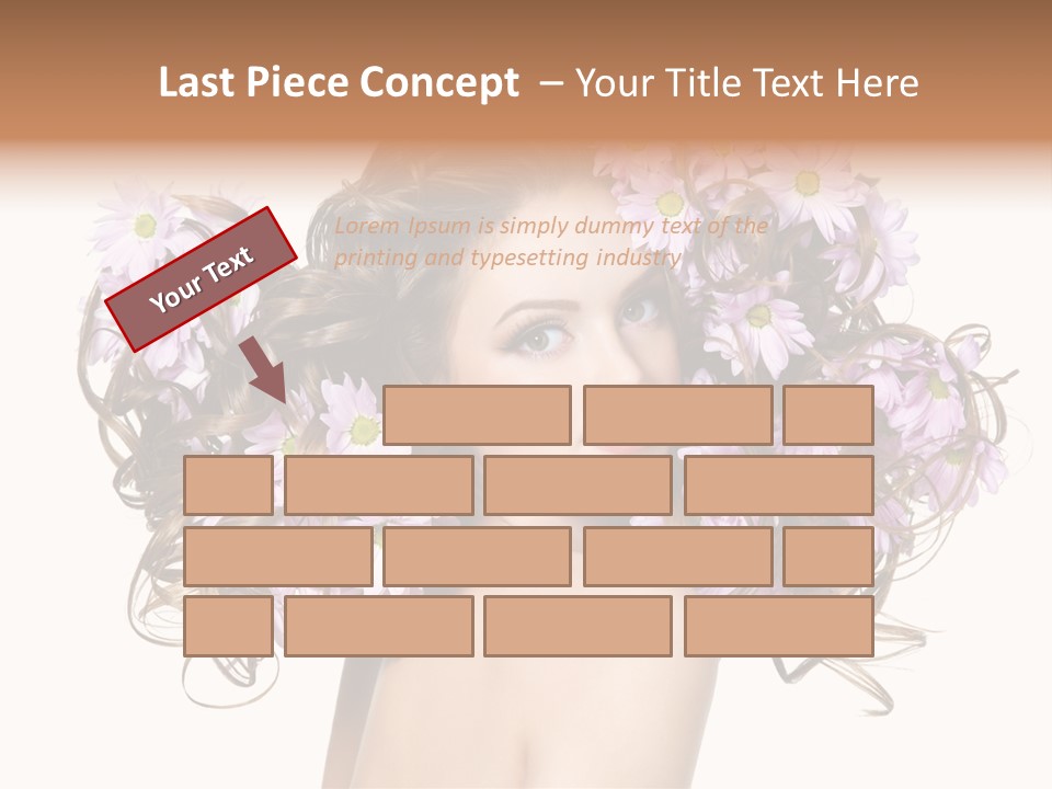 Flowers In Long Hair PowerPoint Template