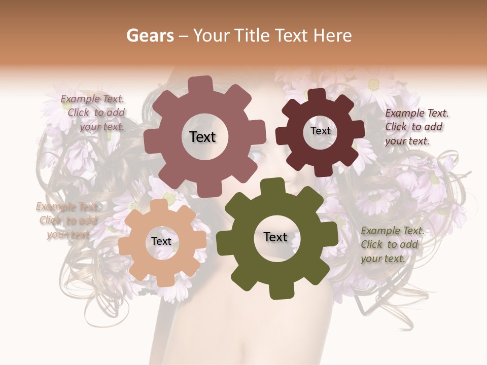 Flowers In Long Hair PowerPoint Template