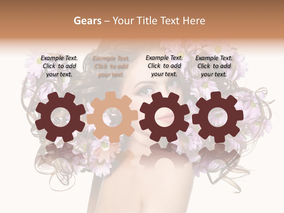 Flowers In Long Hair PowerPoint Template