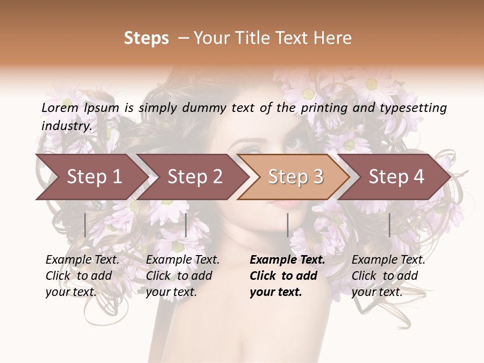 Flowers In Long Hair PowerPoint Template