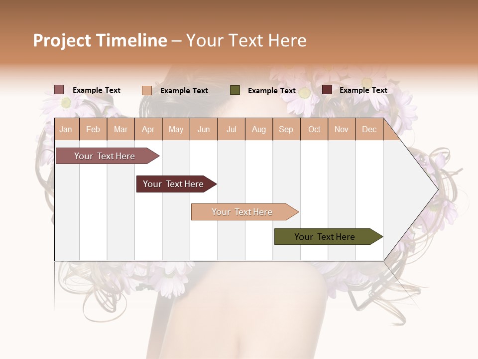 Flowers In Long Hair PowerPoint Template