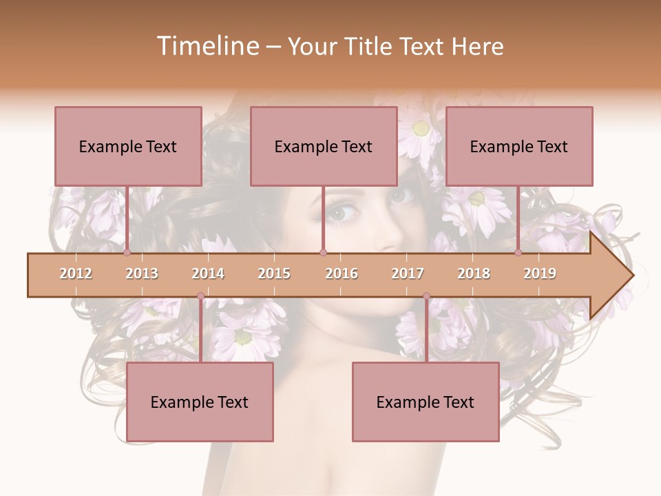 Flowers In Long Hair PowerPoint Template