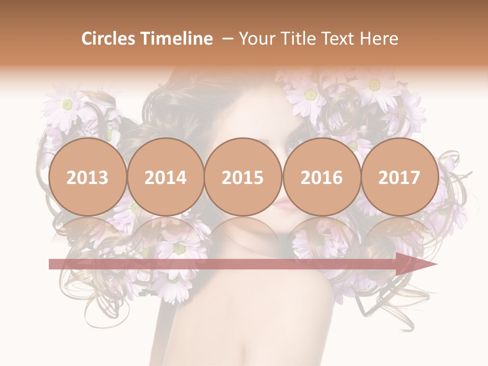 Flowers In Long Hair PowerPoint Template