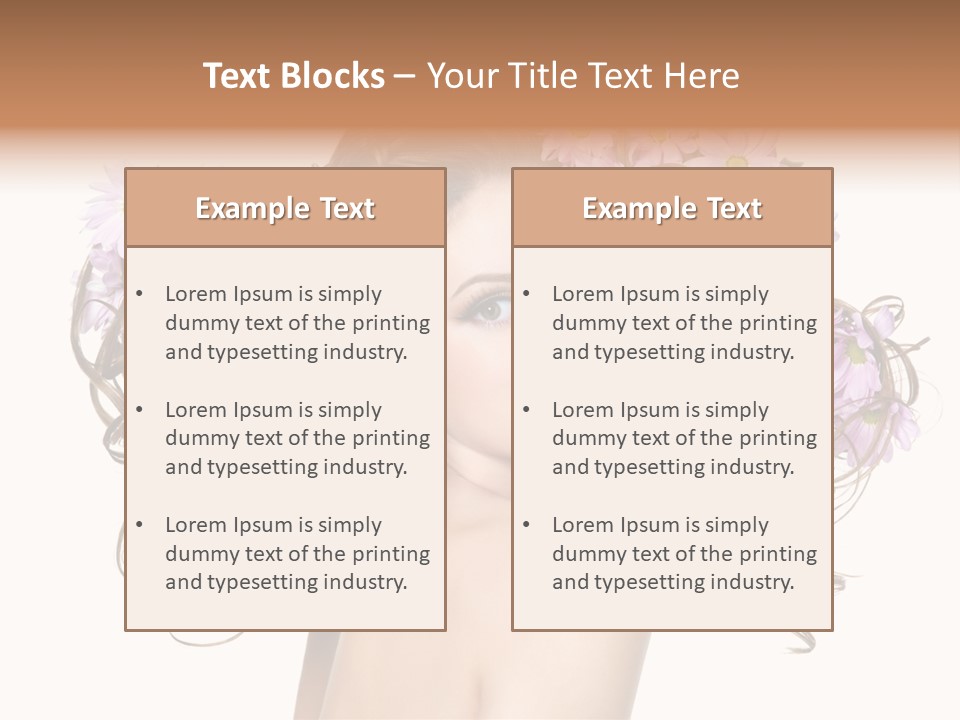 Flowers In Long Hair PowerPoint Template