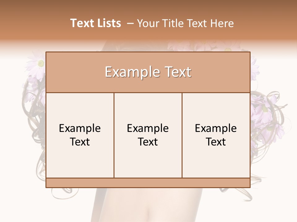 Flowers In Long Hair PowerPoint Template
