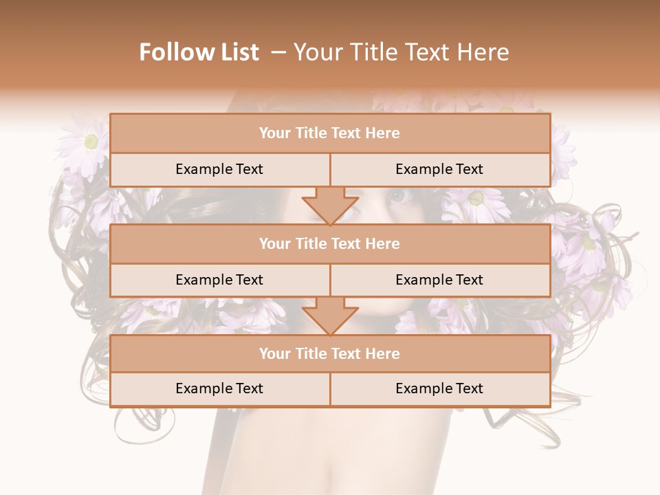 Flowers In Long Hair PowerPoint Template