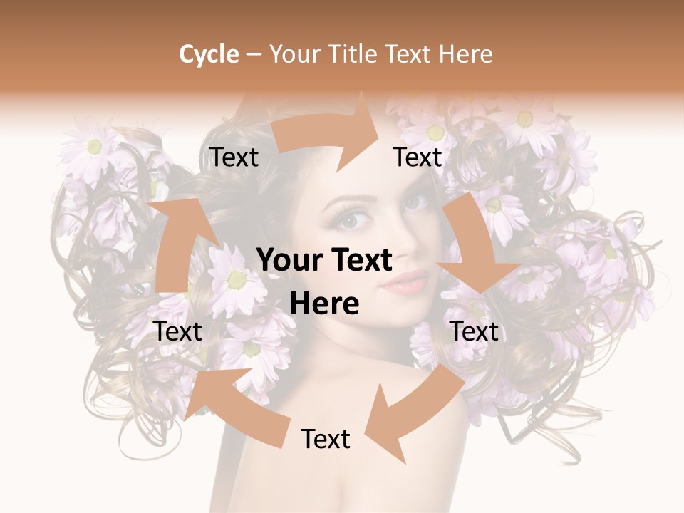 Flowers In Long Hair PowerPoint Template