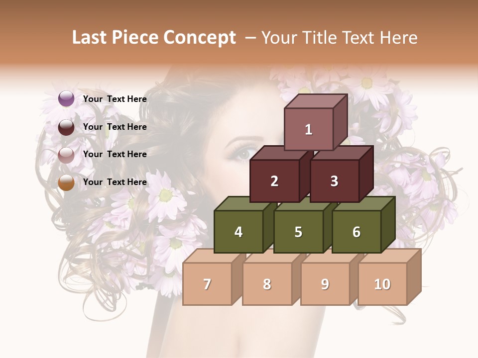 Flowers In Long Hair PowerPoint Template