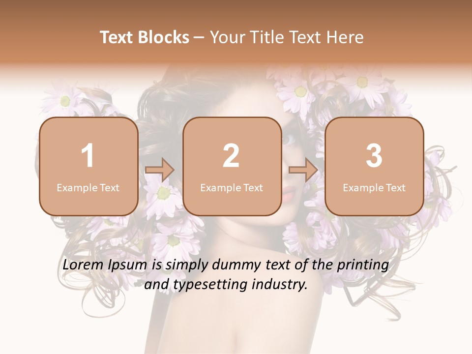 Flowers In Long Hair PowerPoint Template